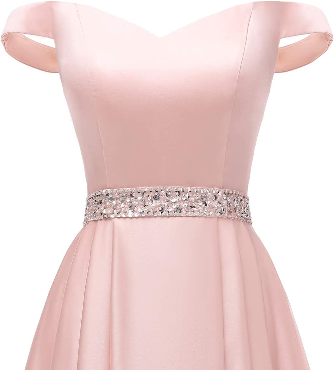 Off The Shoulder Burgundy Satin Long Prom Dress Y770