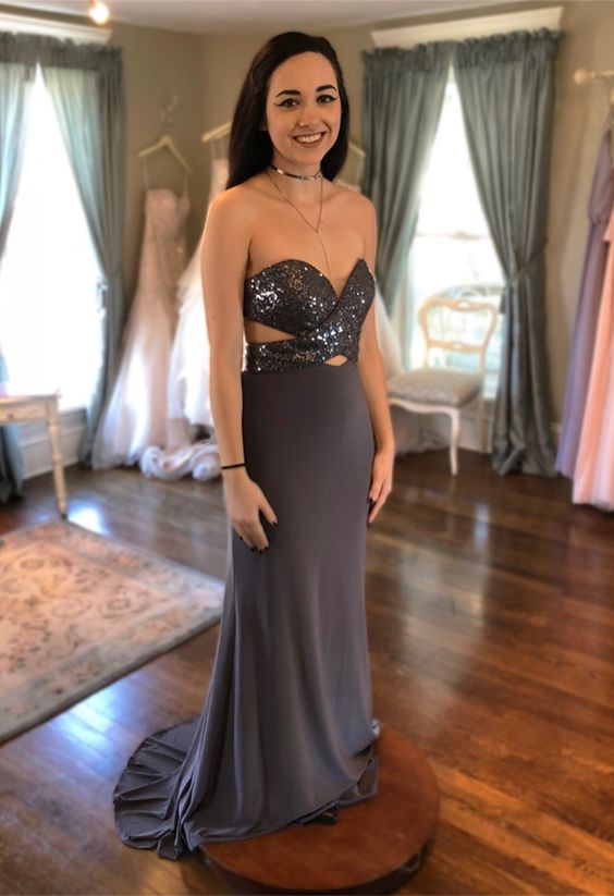 Modest Sequined Sweetheart Mermaid Prom Dress Y171