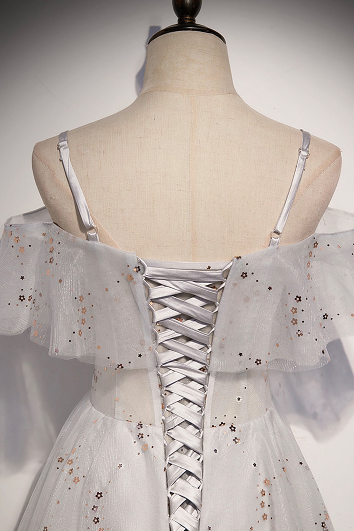 Stylish tulle sequins long A line prom dress evening dress s71