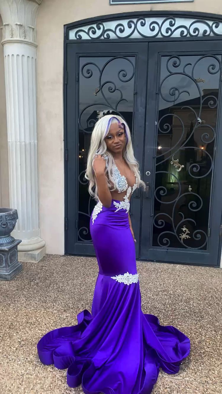 Sexy Purple Mermaid Prom Dress,Charming Evening Dress Y1708
