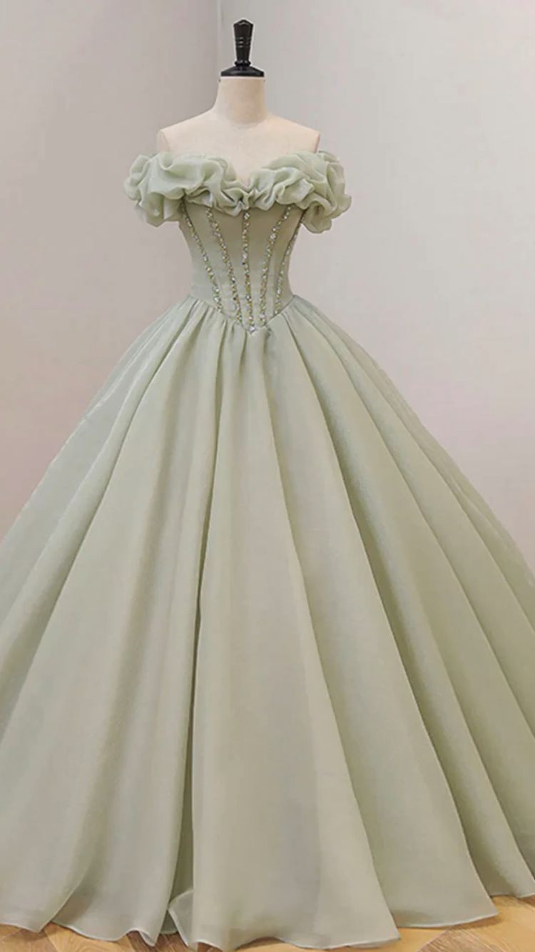 Charming Green Tulle Long Prom Dresses Generous Formal Dress Y588