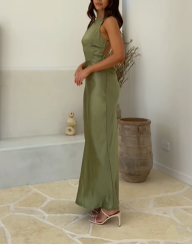 Simple Yellow Sleeveless Prom Dress,Wedding Guest Dress Y7428