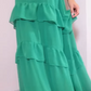Emerald Green Deep V Neck Layered Ruffles Evening Dress,Backless Long Prom Dress Y8386