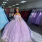 Shiny Ball Gown Quinceanera Dresses Appliques Flower Beads Crystals Corset Princess Y4413