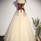 Vintage Tulle A Line Long Prom Dress Spaghetti Straps Evening Dress Ball Gown  Y7662