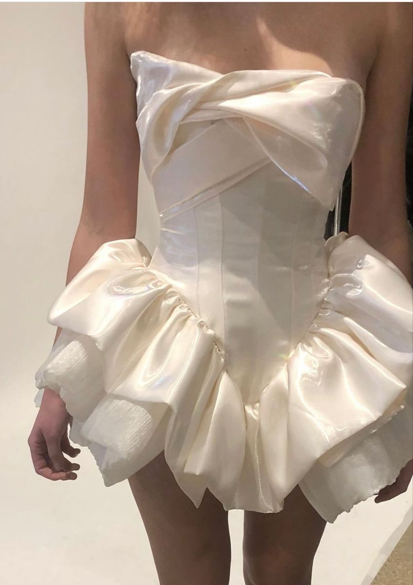 Sweet Strapless Satin A Line Short 19th Birthday Outfits,White Short Homecoming Dress SP3352