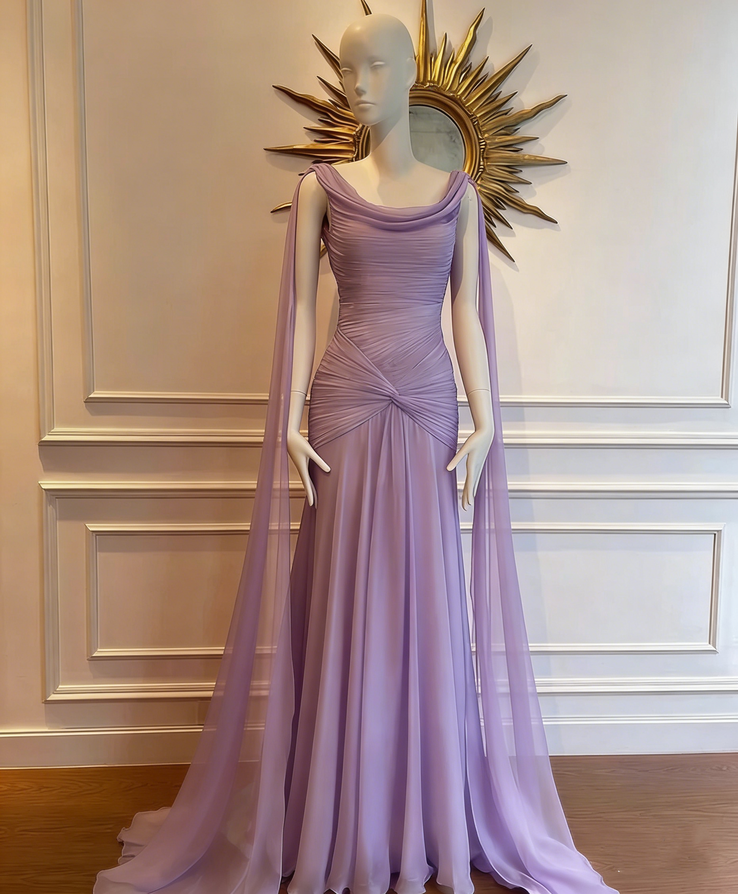 Charming Red Chiffon Mermaid Long Evening Dress Prom Dress Y8762