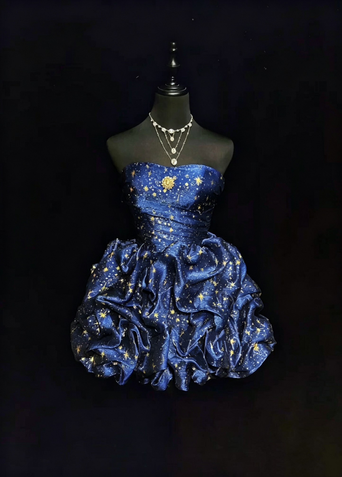 Gorgeous Strapless Navy Blue Pleated A Line Short Graduation Homecoming Dress Short Prom Gown SP2930