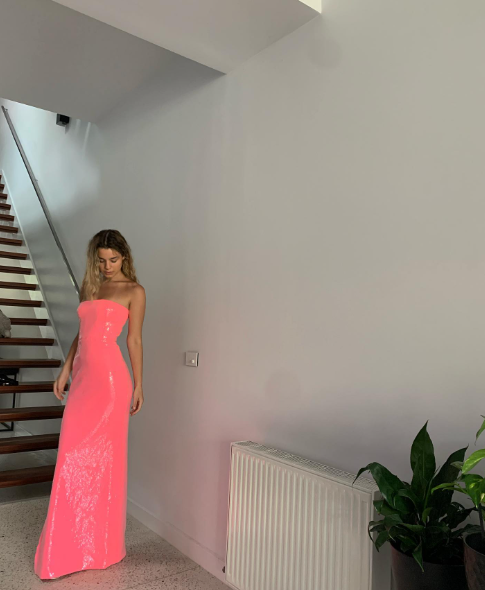 Strapless Pink Sheath/Column Prom Dress,Reception Dress Y4411