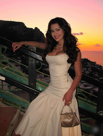 Stylish White Satin Pleated Mermaid Prom Dresses Long Evening Gown SP604