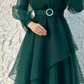 Charming A-line Long Sleeves Evening Dress Y5812