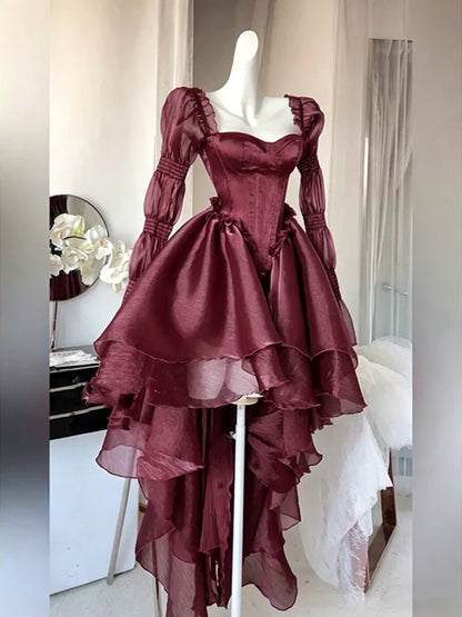Spring Summer Vintage Style Off Shoulder Navy Blue Party Dress Women Elegant Princess Dress Y4808