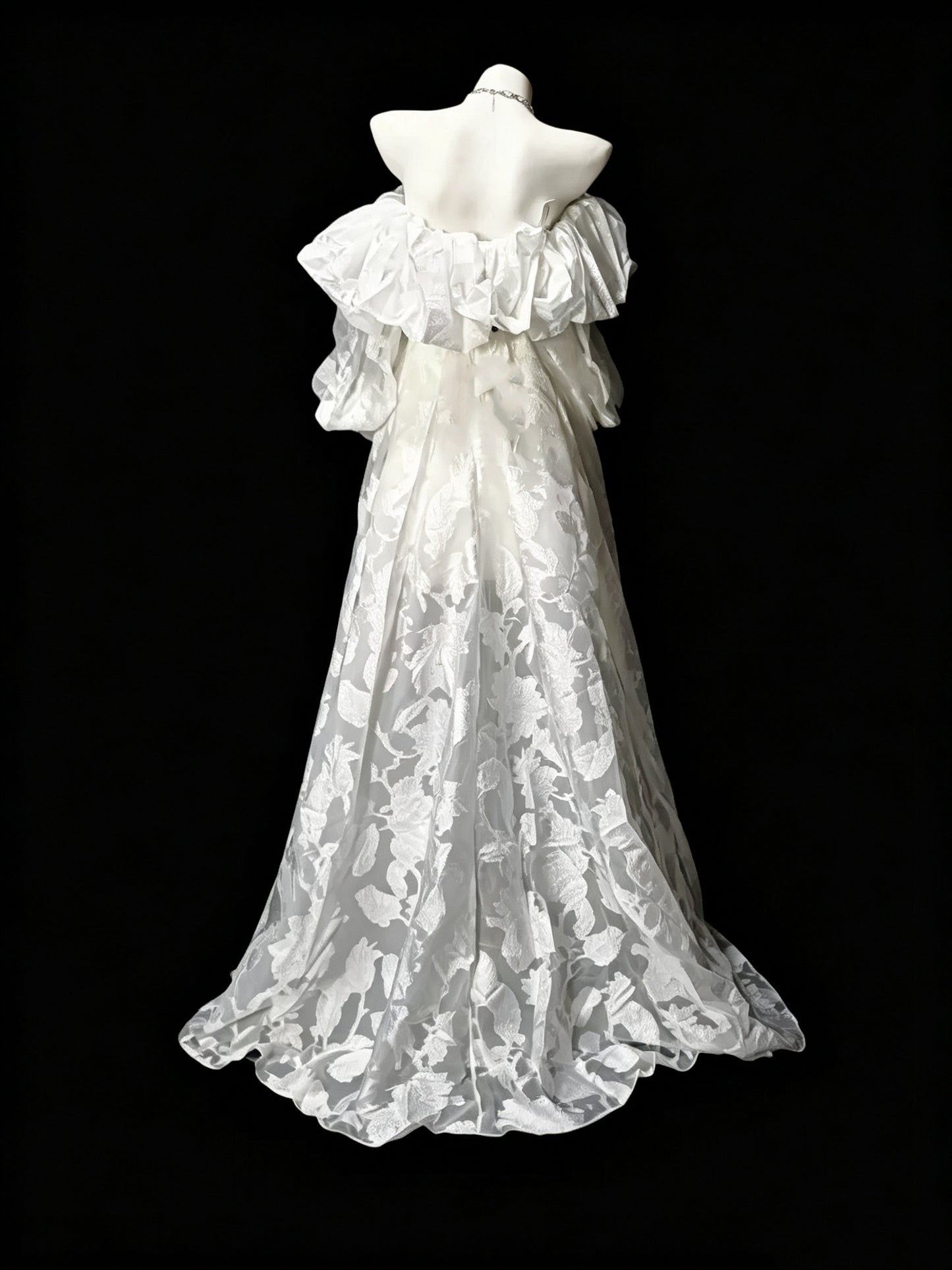 Classy White Off The Lace Floral Long Prom Dress Party Gown SP3193