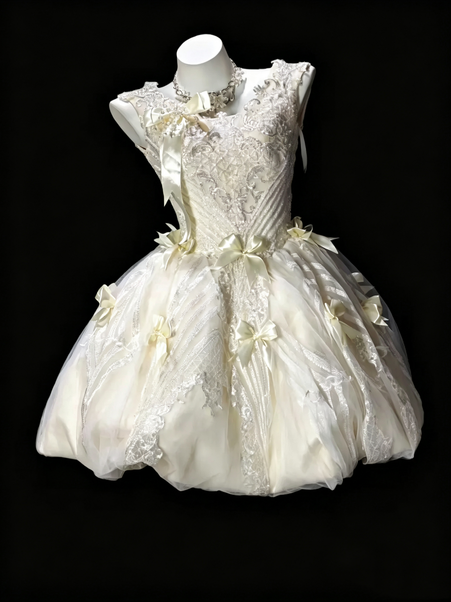Cute Off White Appliques Bow A Line Short Birthday Outfits Homecoming Dress SP3156
