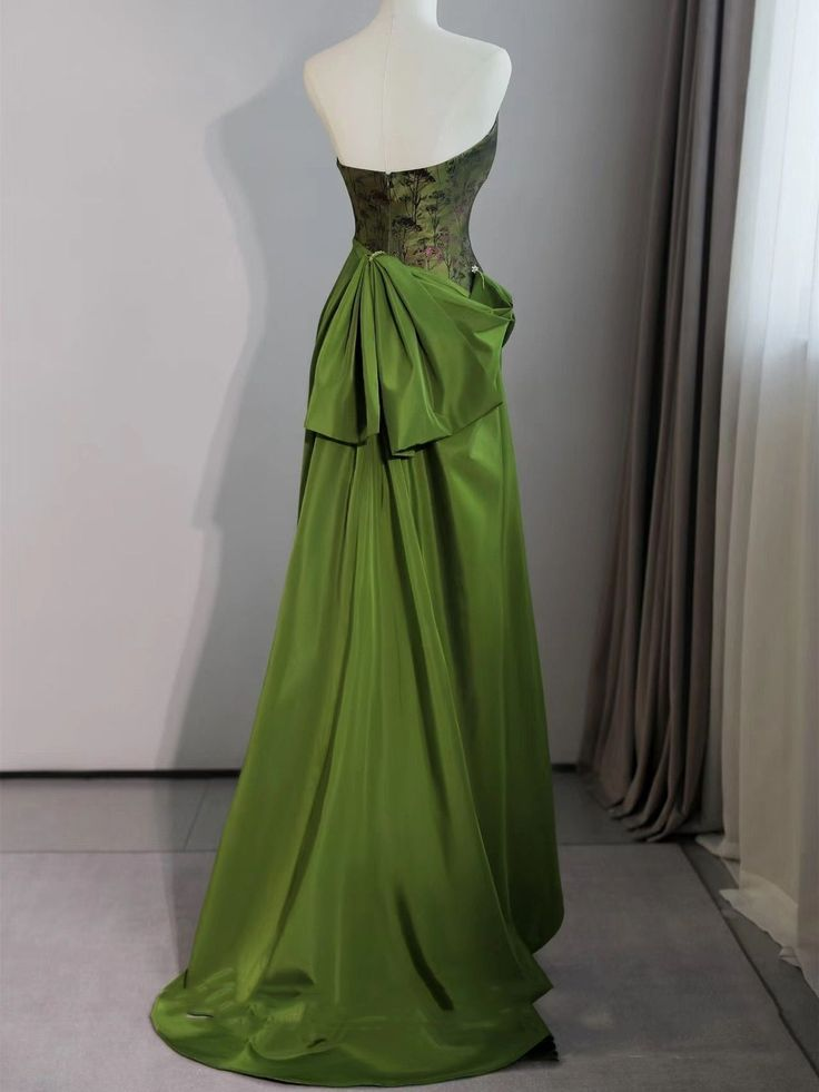 Vintage Sweetheart Green Sheath Mermaid Prom Dress Long Evening Dress Y7624