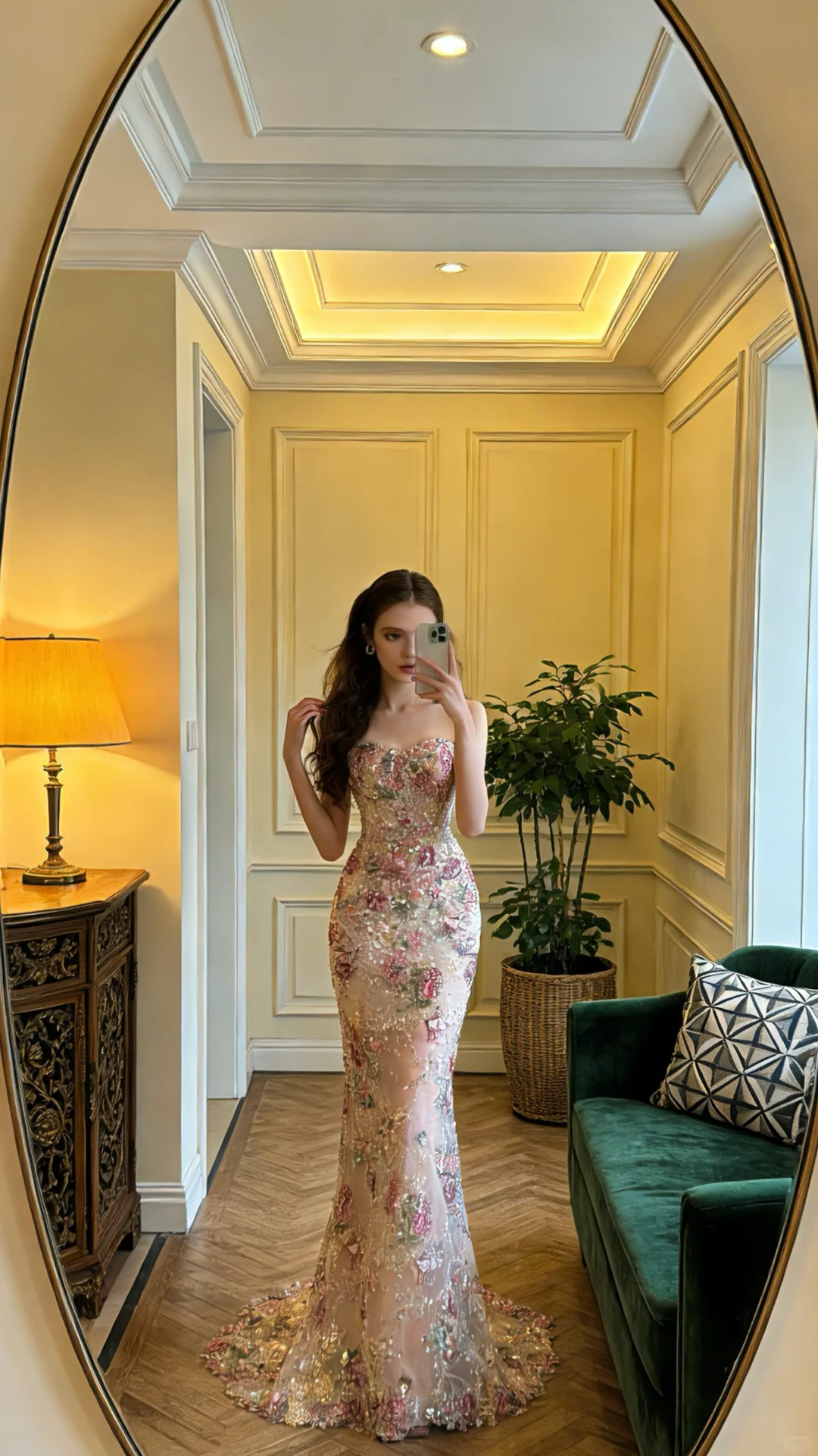 Gorgeous Sweetheart Neck Tulle Sequin Floral Mermaid Long Party Dress Prom Gown SP2059