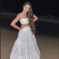 Sexy Two Piece White Prom Dress,White Beach Dress Y6998