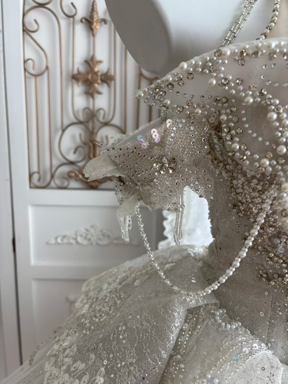 Glamorous Halter White Tulle Sequin Beaded Short Homecoming Dress Birthday Dress SP3809