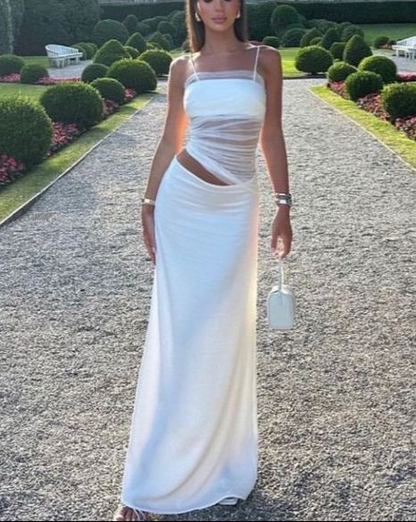 Sexy White Tight Evening Dress, Aesthetic Outfit Dress  Y4664