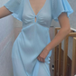Simple Blue Long Prom Dress,Blue Evening Dress Y7019