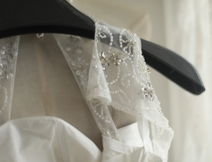 Charming Sleeveless Satin Beaded Mermaid Long Wedding Dress Formal Bridal Dress SP1241