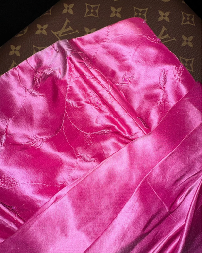 Hot Pink One Shoulder Satin Embroidery Mermaid Prom Gown Long Party Dress SP955