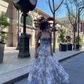 Flower Pattern Prom Dress Spaghetti Strap Princess Formal Occasion Dresses A-line Party Dress Y2722