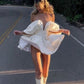 Lovely White Homecoming Dress,Backless Party Dress Y1881