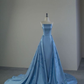 Charming Blue Strapless Prom Dress,Blue Evening Dress Y6683
