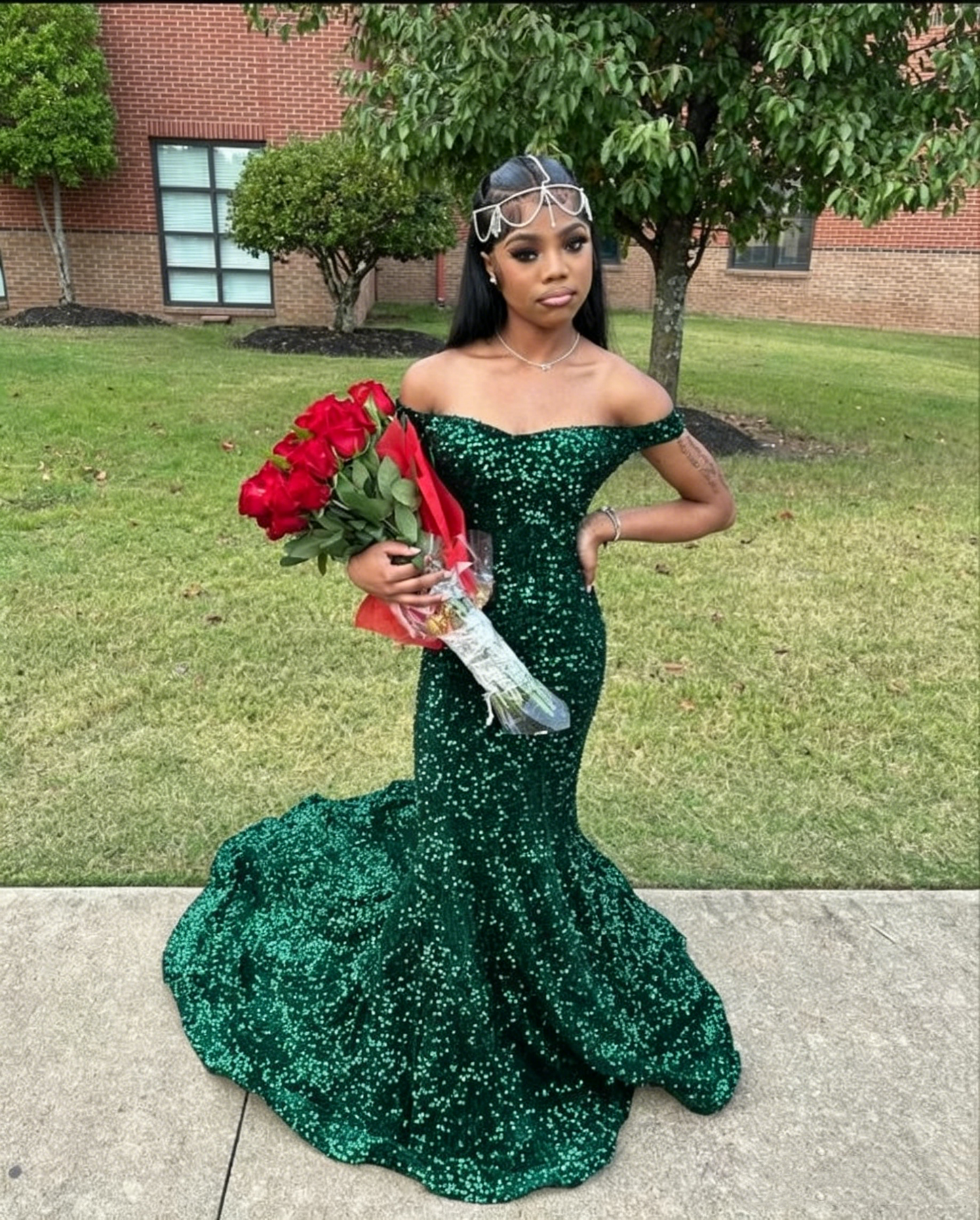 Black Sequins Mermaid Prom Dress,Shiny Black Prom Gown Y6115