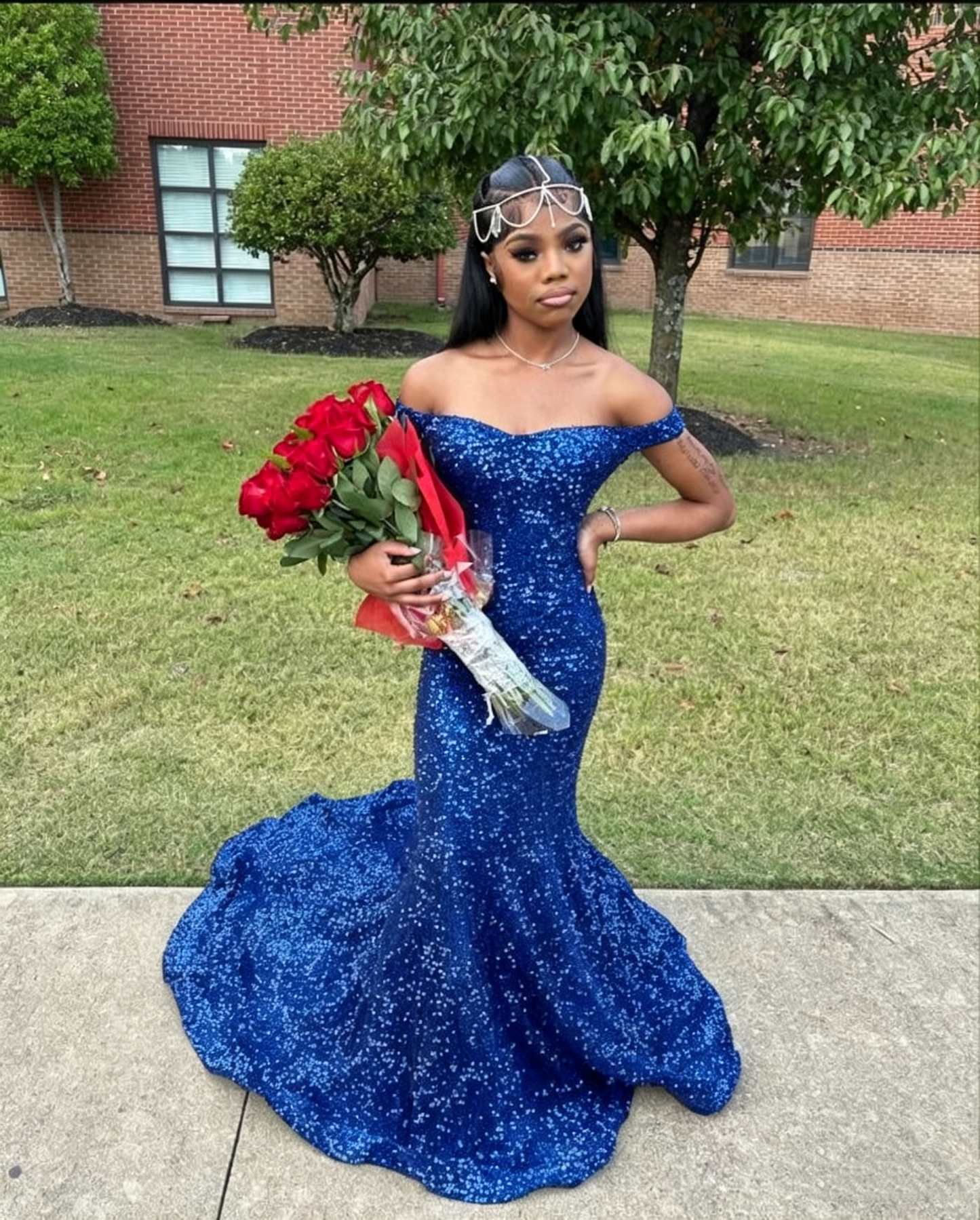 Black Sequins Mermaid Prom Dress,Shiny Black Prom Gown Y6115