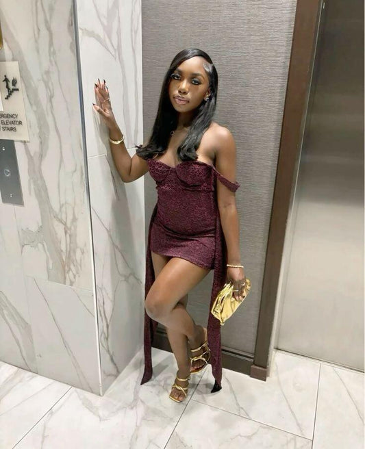 Vintage Spaghetti Straps Lace Short Birthday Outfits,Burgundy Graduation Homecoming Dress SP2480