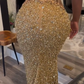 Luxurious Gold Sequins Appliques Evening Dress Mermaid Prom Dress  Y7880