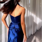 Elegant Blue Strapless Prom Dress With Split  Y5934
