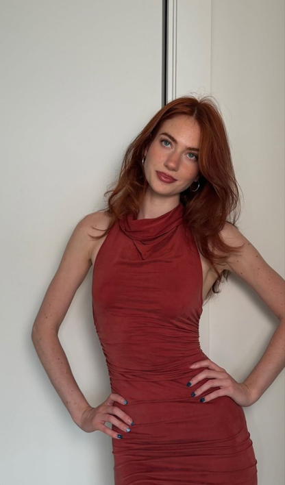 Elegant  Burgundy Halter Sleeveless Sheath Short 8th Grade Homecoming Dress Cocktail Dress Y9926