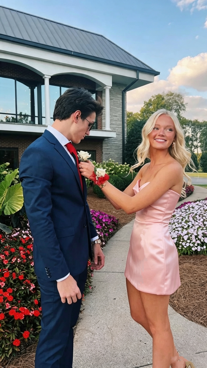 Red Strapless Tight Homecoming Dress,22th Birthday Party Dress Y2976