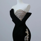 Black Luxurious Velvet Beaded Evening Dress Long Prom Dress Y7675