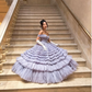 Sweet Lavender Off The Shoulder Tulle Pleated Ball Gown Formal Quinceanera Dress SP579