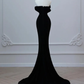 Black Luxurious Velvet Beaded Evening Dress Long Prom Dress Y7675