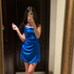 Royal Blue Mini Homecoming Dress,Royal Blue Party Gown Y5677