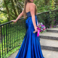 Royal Blue Strapless Scoop Mermaid Long Prom Dress Y5634