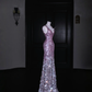 Gorgeous Pink V Neck Sequins Long Prom Dress Evening Dress Y8688