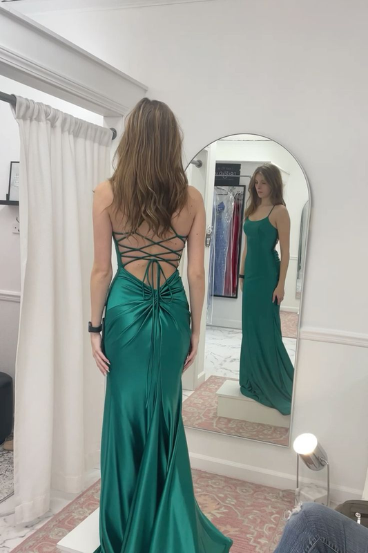 Classy Green Mermaid Prom Dress,Green Evening Dress Y7358