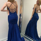 Sparkly Mermaid Backless Long Prom Dress Y7375