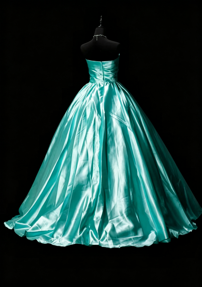 Fashion Green Strapless Satin Beaded Quinceanera Dress Sweet 15 Dress SP3181