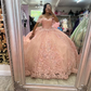 Charming Pink Off The Shoulder Ball Gown,Pink Sweet 16 Dress  Y5885