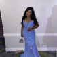 Glitter Blue Sequins Mermaid Evening Dress For Black Girls Y5115