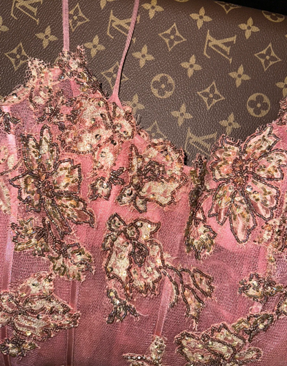 Charming Coral Pink Spaghetti Straps Tulle Layered Mermaid Slit Long Birthday Party Dress SP759