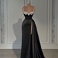 Gorgeous Black Straps Sweetheart Sheath Evening Dress Y6666