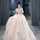 Off The Shoulder Pink Tulle Ball Gown,Pink Princess Dress Y5972